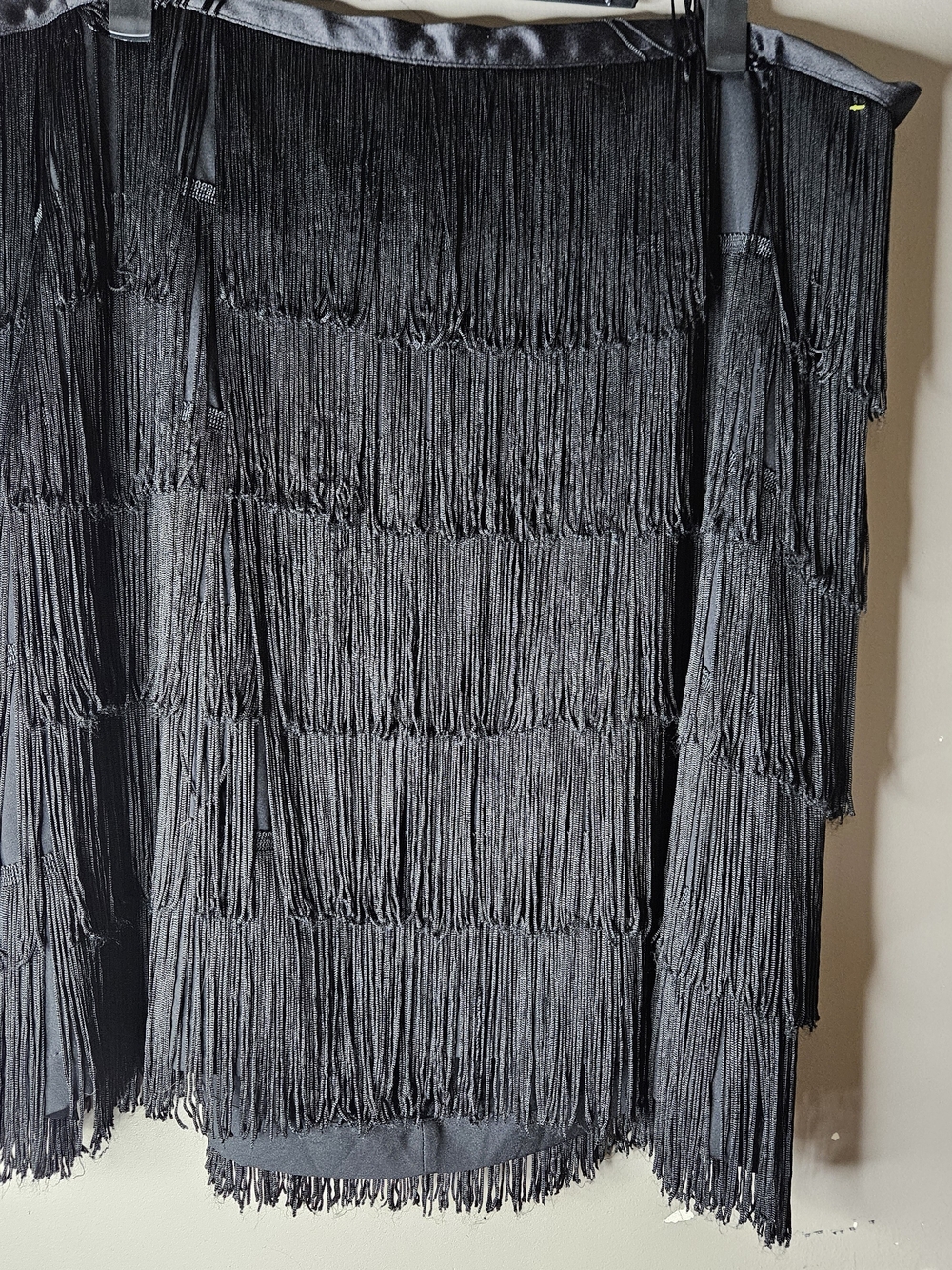 GAP Black Fringe Layered Women’s Skirt Size 20 Waist 18" Length 20"